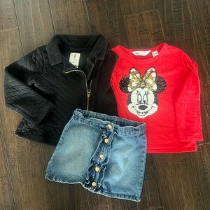Girls 4/5T Fall Fashion Bundle Ready to Wear Shirt, Skirt, and Sweater